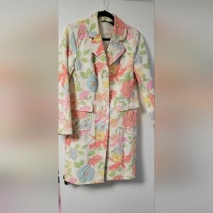 Multi color Willi Smith trench coat, size large